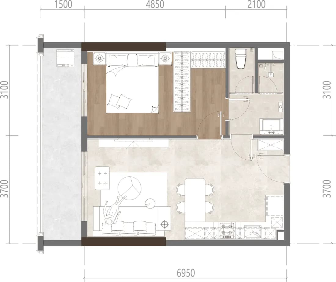 Floor plan of the A2 residence
